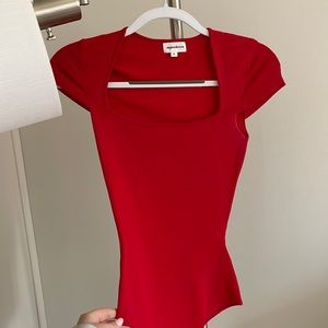 Red short sleeve bodysuit